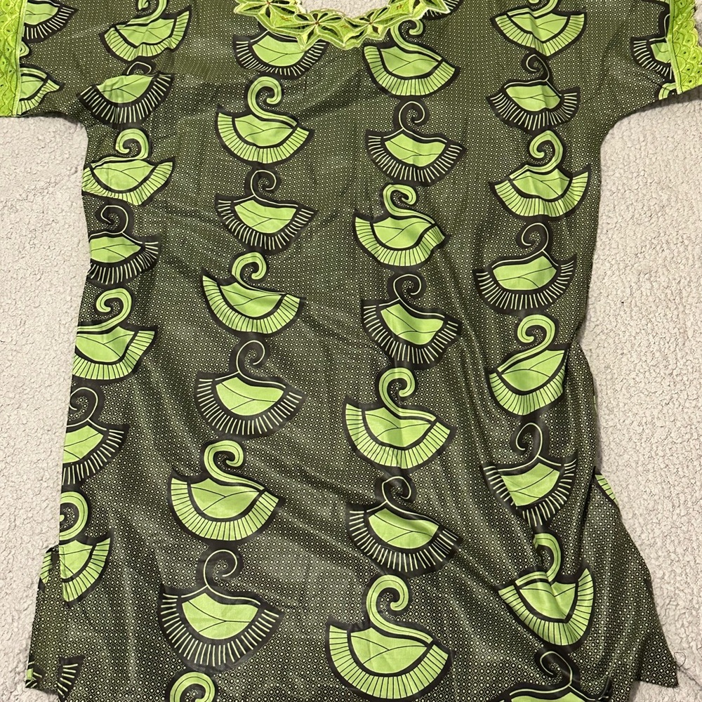 Green Patterned Women's Top